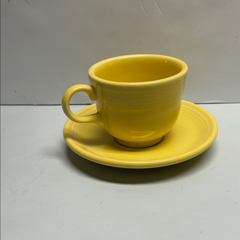 Fiesta Homer Laughlin sunflower yellow cup and saucer